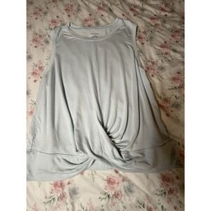 Banana Republic Women's Tank Top‎ XL Light Blue Twist Front Sleeveless Blouse